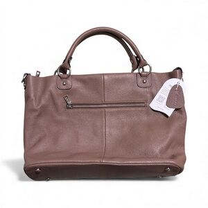 Kattee Soft Genuine Top Grain Pebbled Cowhide Leather Satchel Tote Shoulder Bag